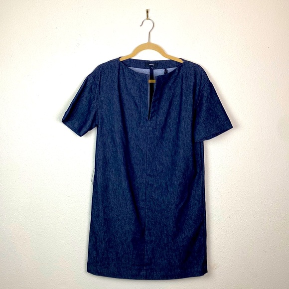 Theory | Dark Denim Shift Dress 0 - Picture 1 of 9